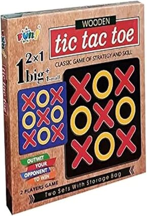 Wooden XO-Toe Board Game, Classic Strategy Game