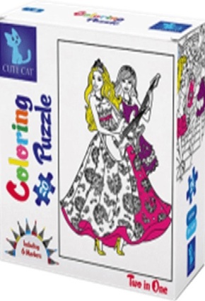 Barbie coloring puzzle/ 2 X 1/ 2 PUZZLES/ 20 PCS & 24 PCS/ 22×14 cm/ CR-3004