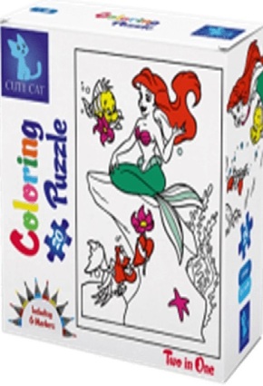 Little Mermaid coloring/ 2 X 1/ 2 PUZZLES/ 20 PCS & 24 PCS/ 22×14 cm/ CR-3005