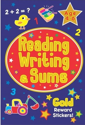 Reading Writing and Sums with Gold Stars Stickers Age 4-6 Years